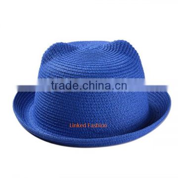 2016 fashion stock staw fedora straw hat for promotion