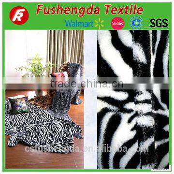 china goods wholesale 100%polyester faux fur pv plush fabric animal design