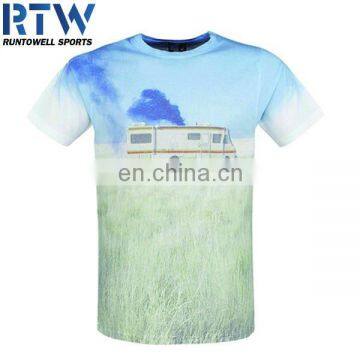 Free Printing 100% Polyester Short Sleeve T-shirt photo-5