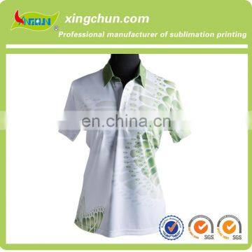 2015 newest fashion design summer short sleeve woman dye sublimation polo tee shirt made in china with 100% polyester