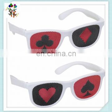 Casino Playing Cards Party Plastic Novelty Glasses with Printed Lenses HPC-0620