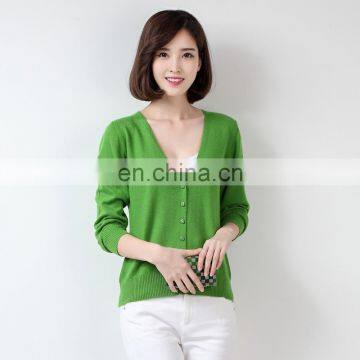 Spring Autumn high quality fashion multicolor slim fit V-neck custom knit woolen sweater new designs for ladies manufacturer