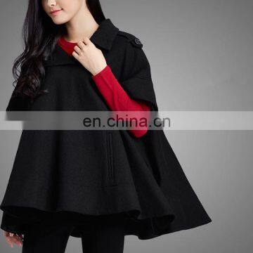 2015 England winter warm fashion cashmere Round neckline women coat cape cloak