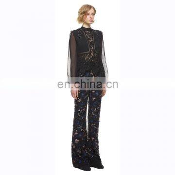 top sale amazing hollow long transaprent lace tops for elegant women