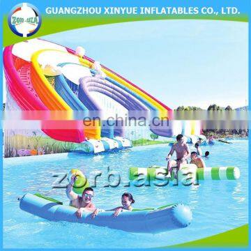 Most popular commercial grade rainbow inflatable water world with slide