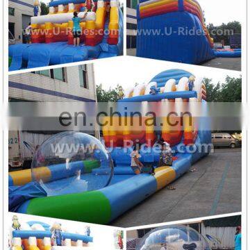 Funny Rainbow Giant Inflatable Water Parks Amusement Park Inflatable Water Slide For Sale photo-5