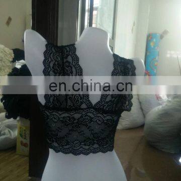 Cheapest Price Factory Transparent Black Women Lace Camisloe Bra photo-2
