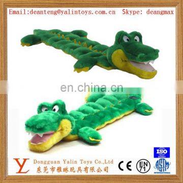 Funny eco-friendly plush crocodile squeakers toy with googly eyes