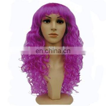 MCW-0405 Party Masquerade synthetic long women Hot curly purple wig