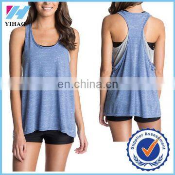 Trade assurance Yihao Shark Activewear sports Women's Double Down Tank Tops