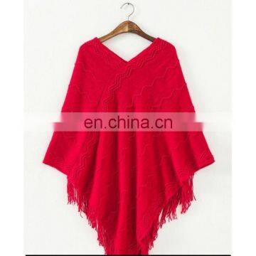 Indian Handmade Ladies Casual Ladies Sleeve Cloak Cape Coat Woolen Poncho Warm Shawl Sweater Outwear photo-2