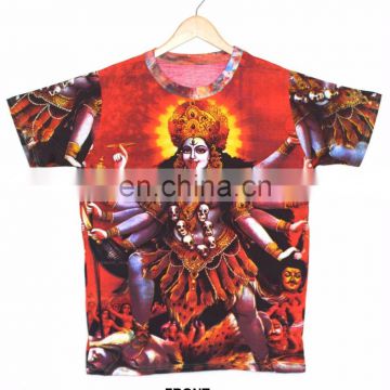 Indian Unisex Shakti Hindu Mother Goddess DIVINE Deity T shirt Psychedelic Unisex wear Hippie Dj Art T - Shirt shirt M / L / Xl