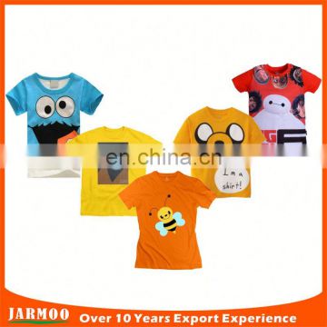 Group events wear print logo Comfortable blue color kids spandex t shirt