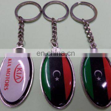Cut Shape Promotional Metal Custom Keychain Logo Printing With Epoxy photo-4