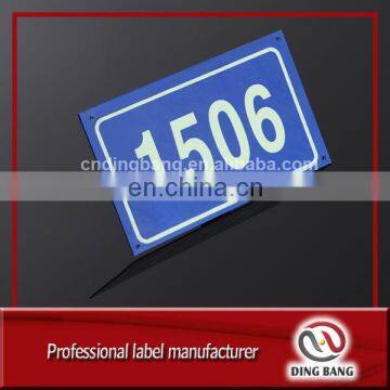 High Quality Promotion Cheap House / Hotel Use And 4 Holes Type Cutsom Printed Metal Changeable Number Nameplate