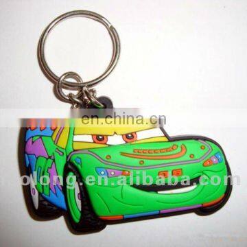 2D factory price custom car logo and shape soft pvc plastic keychains,rubber keyring