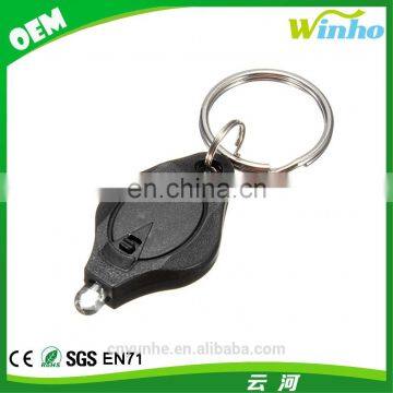 Winho hot sales black Mini led flashlight torch light lamp keychain