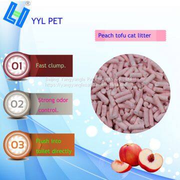 Pet product: hot sell tofu cat litter with peach scent