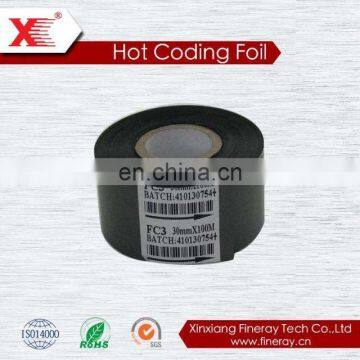 FC3 hot coding foil for batch number on plastic bags