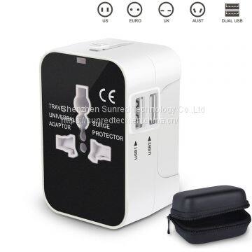 2018 Coorporate Gift Universal Travel Adapter With US UK EU AUS Plug Adaptor ,2.1A Dual USB Port photo-5