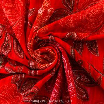 korea colourful flat embroidery lace fabric