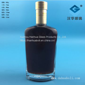 Top selling 500ml rectangular glass wine bottle  wholesale