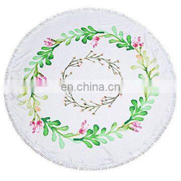 100% Polyester Round Beach Towel Multicolor Custom photo-2