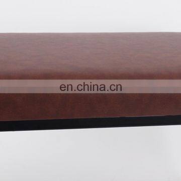 Customized Popular Luxury Brown PVC Leather Luxury Shoe Rack Rectangle Beach Seating With Metal Frame photo-6