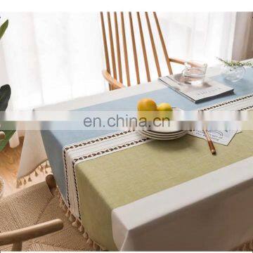 Embroidery Tassel Tablecloth linen tablecloth Table Cover for Kitchen Dining Room