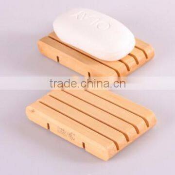 Custom laser engraved logo natural beech wooden soap holder box