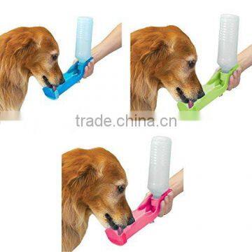 Plastic Foldable Pet Dog Cat Travel Water Drinking Feeder Bottle Bowl
