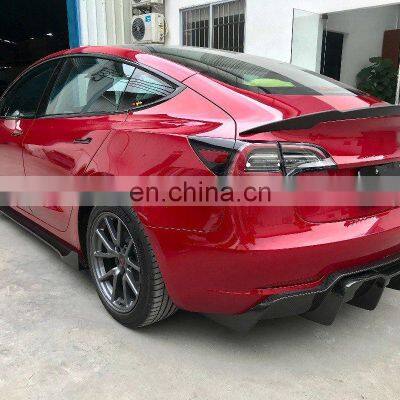 Carbon! New for Model 3 Full Set Carbon Material Rear Diffuser Car Parts for TSL Rear Lip for Model3 photo-5
