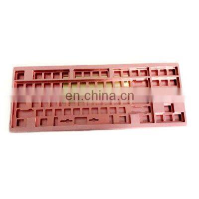 Gaojie CNC machining 60% keyboard case Clear pink black green gray navy blue anodize aluminum machanical keyboard prototypes