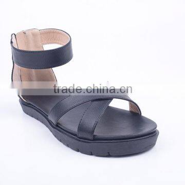 Back Zipper New Model Comfort Woman Fashion Summer Flat Ankle Sandals photo-2