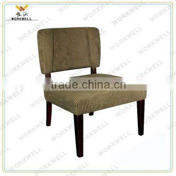 WorkWell high quality low back fabric dining chair with Rubber wood legs Kw-D4007