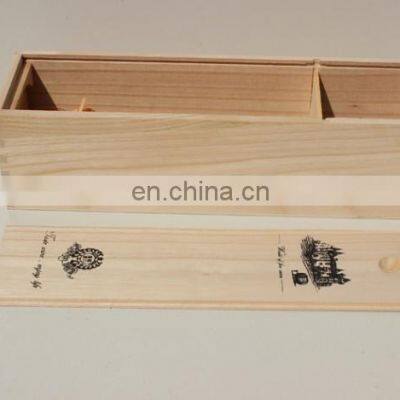 Factory Price Pine Paulownia Single Wooden Wine Box photo-4