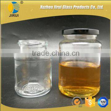 Round Food Grade Glass Honey Jar Jam Sauce Jar With Screw Lid