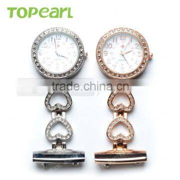 Topearl Jewelry Latest Design Quartz Pin Brooch Antique Nurse Watch High Quality Pocket Watch LPW614