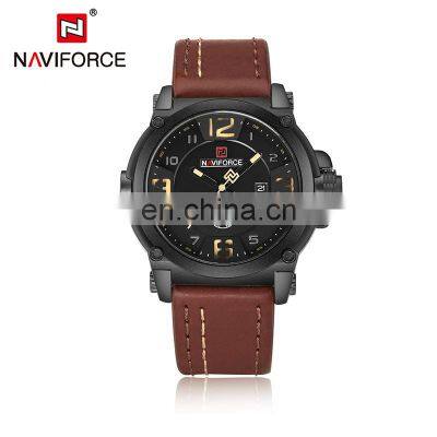 NAVIFORCE 9099 Luxury Men Military Sports Quartz Watches 30M Waterproof Leather Band Wristwatch 3D Dial Creative Calendar Clock photo-2