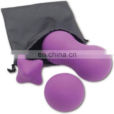 Natural Silicone Peanut Massage Lacrosse Balls Set