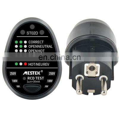 Mestek New Design Black Socket Standard EU Socket Tester European Wall Socket Electricity Test High Accuracy Outlet Tester