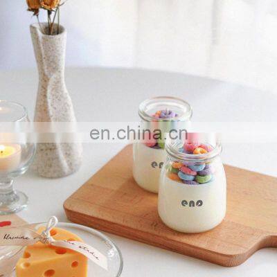 Amazon Handmade Cute Scented Candles Glass Jar Scented Soy Wax Christmas Luxury Cereal Candle INS Gift Cereal Candle