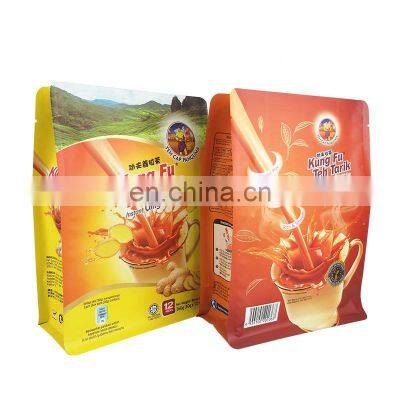 Stand up Milk Tea Pouch Bag Aluminum Foil Flat Bottom Coffee/snack/nuts Plastic Packaging Bag photo-5
