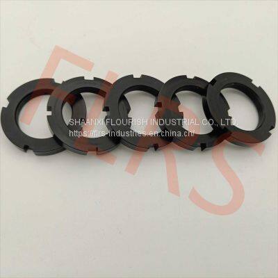 Automotive Customized Rolling Bearing Round Lock Nut EN AW-7075 Anodized Black photo-2