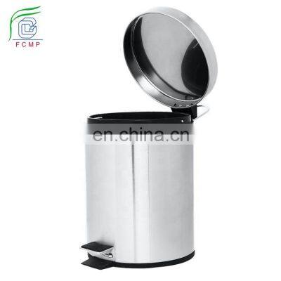 Stainless Steel Mirror Garbage Bin With Separate Bucket Trash Bin