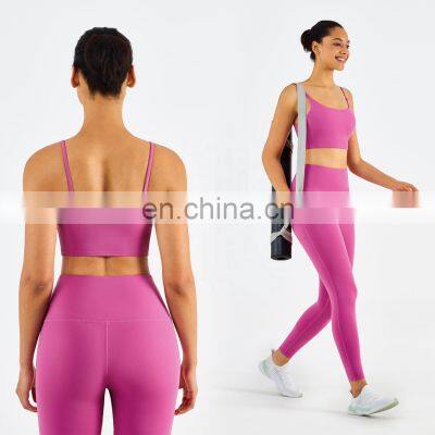 Multi Color Sport Bra Set Exercise Outfits Women Sets 2 Pieces High Support Yoga Pants