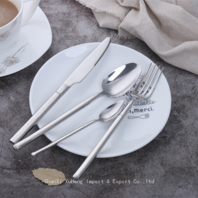 Silver Colored Flatware Sets 304 Stainless Steel Cutlery Set For Wedding