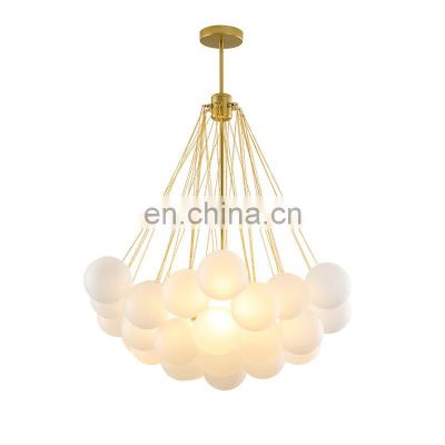 Nordic Style Multi-Balloon Glass Decorative Pendant Lights Modern LED Chandelier for Indoor Use with Switch Control