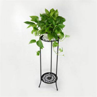 3-story black metal plant stand Garden shelf Suitable for large flower pot rack display stand Indoor and outdoor flower stand