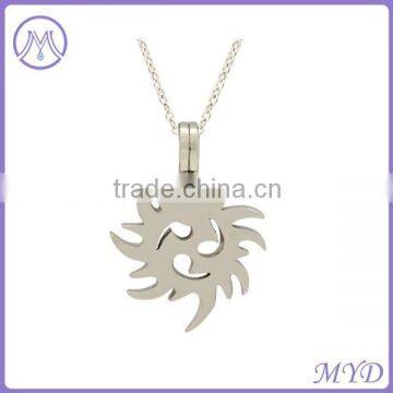 OEM stainless steel unique sun shape pendant necklace